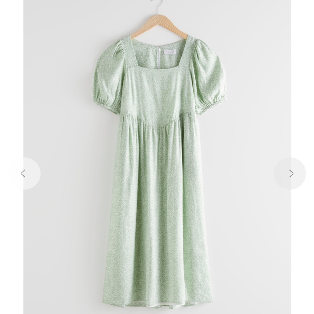 NWT & Other Stories Square Neck Puff Sleeve Midi Dress